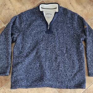 Orvis Blue Pullover Sherpa Sweater Size XXL